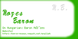 mozes baron business card